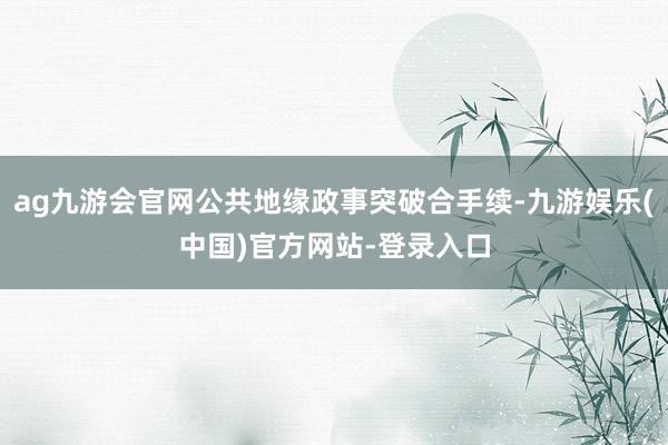 ag九游会官网公共地缘政事突破合手续-九游娱乐(中国)官方网站-登录入口