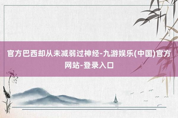 官方巴西却从未减弱过神经-九游娱乐(中国)官方网站-登录入口