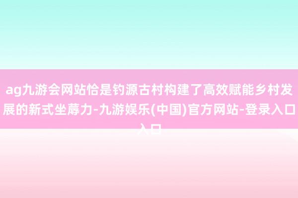 ag九游会网站恰是钓源古村构建了高效赋能乡村发展的新式坐蓐力-九游娱乐(中国)官方网站-登录入口