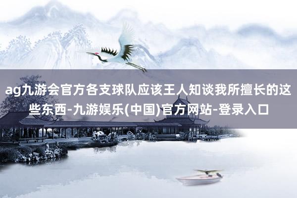 ag九游会官方各支球队应该王人知谈我所擅长的这些东西-九游娱乐(中国)官方网站-登录入口