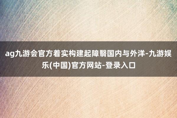 ag九游会官方着实构建起障翳国内与外洋-九游娱乐(中国)官方网站-登录入口