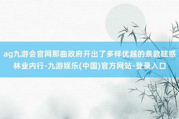 ag九游会官网那曲政府开出了多样优越的条款眩惑林业内行-九游娱乐(中国)官方网站-登录入口