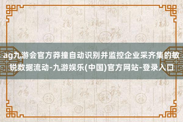 ag九游会官方莽撞自动识别并监控企业采齐集的敏锐数据流动-九游娱乐(中国)官方网站-登录入口